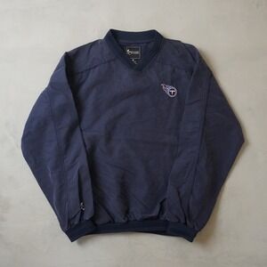 Vintage Tennessee Titans Windbreaker Pullover Medium Mens Navy Blue NFL
